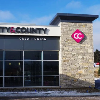 Lit Channel letters for new build City and County Credit Union in Woodbury, MN