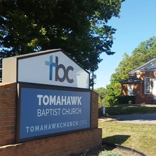 Reface for an older monument sign for Tomahawk Baptist Church on Hull St Rd in Richmond, VA